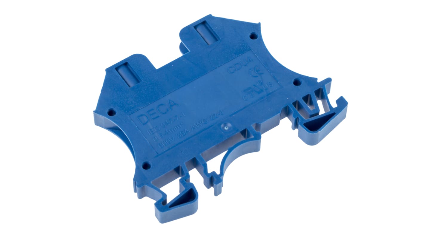 RS PRO 导轨式接线端子, 32 (IEC) A, 35 (CSA) A, 35 (UL) A, 800 V, 4mm²CSA, 螺钉端接, 蓝色