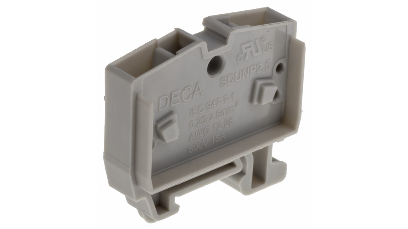 RS PRO Grey, 2.5mm², Spring Clamp Termination