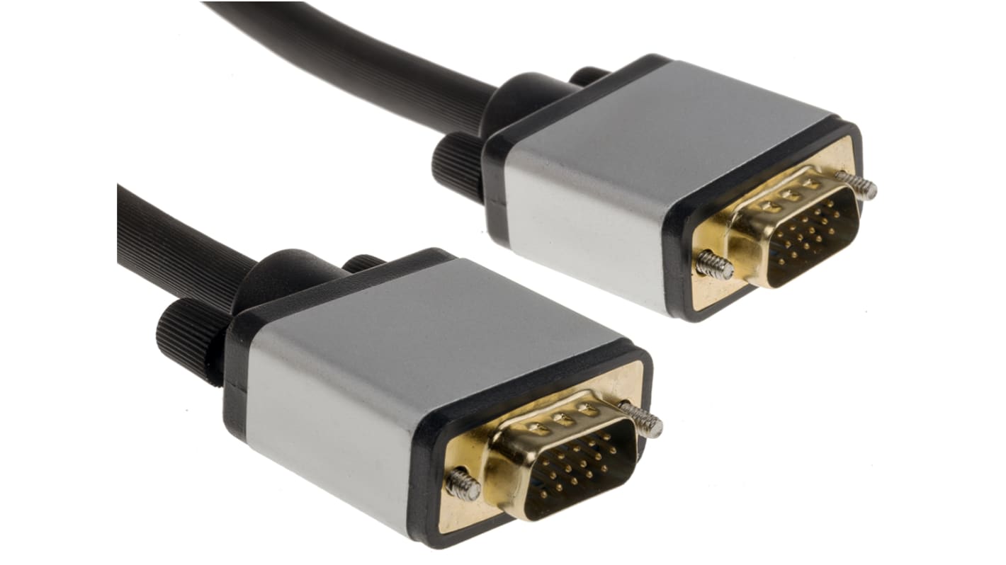 Kabel VGA złącze A Męskie złącze B Męskie długość 3m Czarny RS PRO PVC
