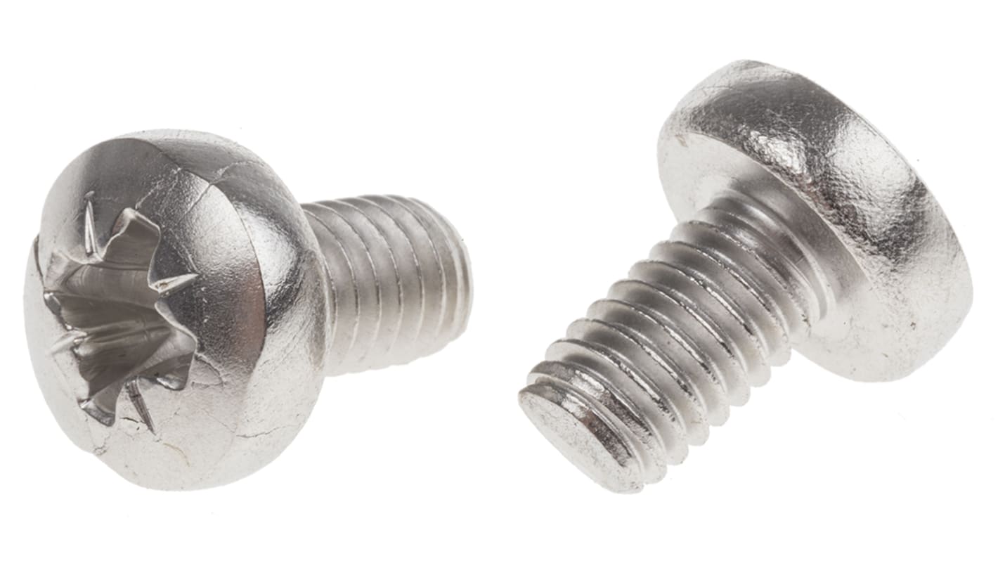 Śruby maszynowe M6 łeb z łbem walcowym soczewkowym Stal nierdzewna długość 10.0mm skok 1.0mm