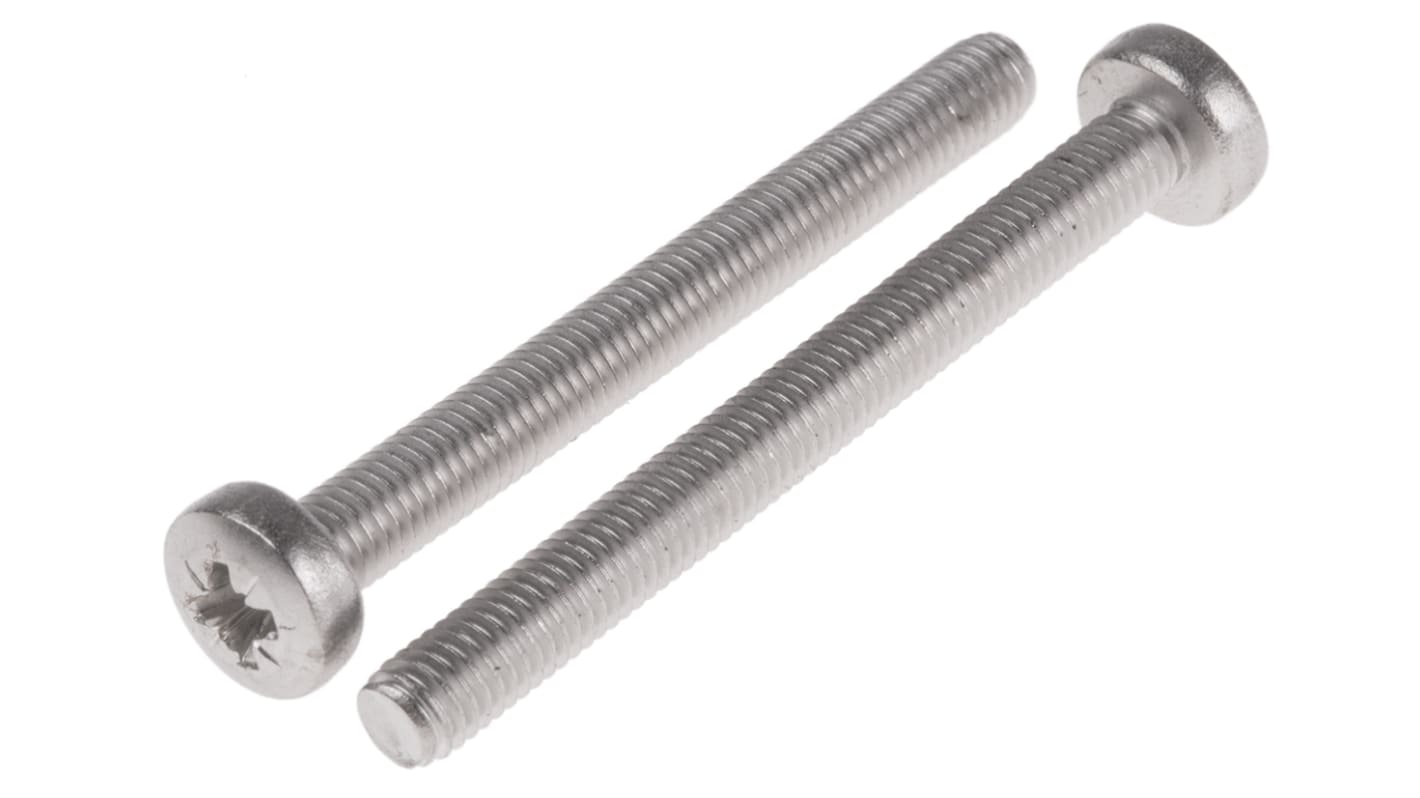 RS PRO Pozi Pan A2 304 Stainless Steel Machine Screws DIN 7985 x 50.0mm