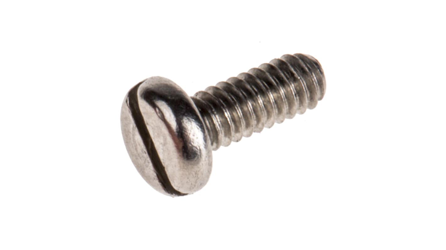 RS PRO Slot Pan A2 304 Stainless Steel Machine Screws DIN 85, M2x5.0mm
