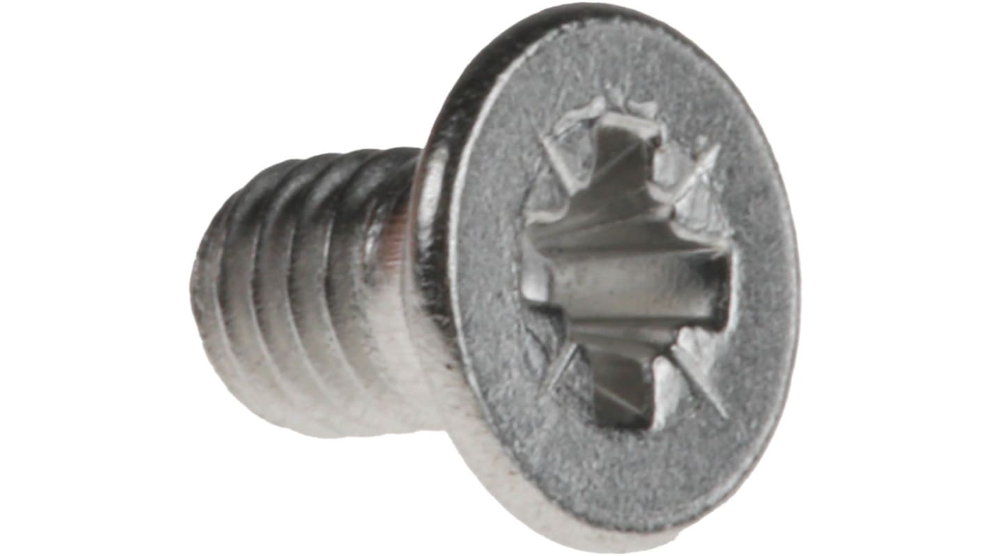Tornillo de cabeza avellanada con huella Pozi RS PRO M3 x 5.0mm, paso de rosca 0.50mm, de Acero Inoxidable
