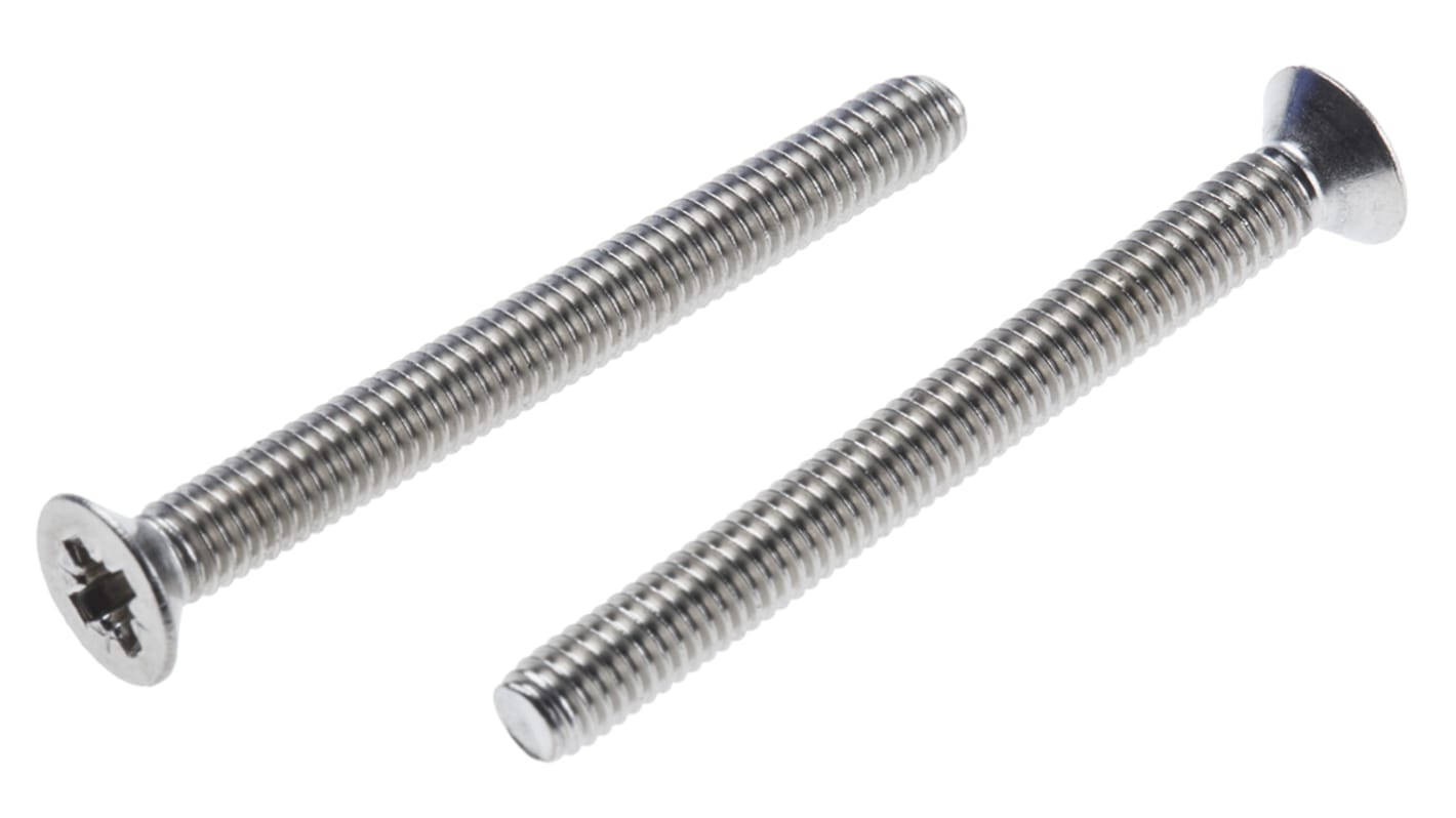 Śruby maszynowe M4 łeb z łbem stożkowym Stal nierdzewna długość 40.0mm skok 0.70mm