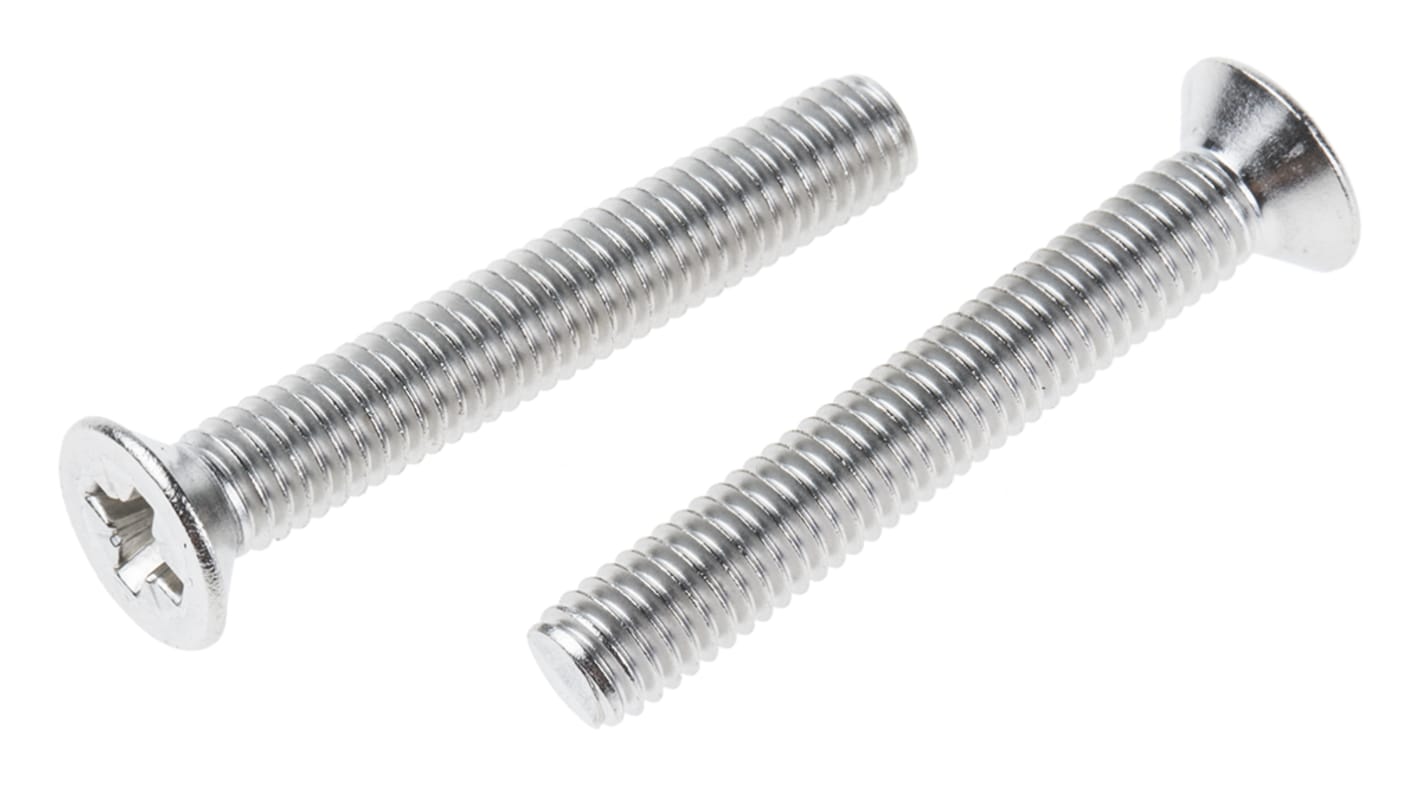 Śruby maszynowe M6 łeb z łbem stożkowym Stal nierdzewna długość 40.0mm skok 1.0mm