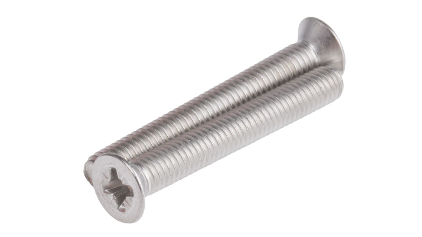 Śruby maszynowe M6 łeb z łbem stożkowym Stal nierdzewna długość 45.0mm skok 1.0mm