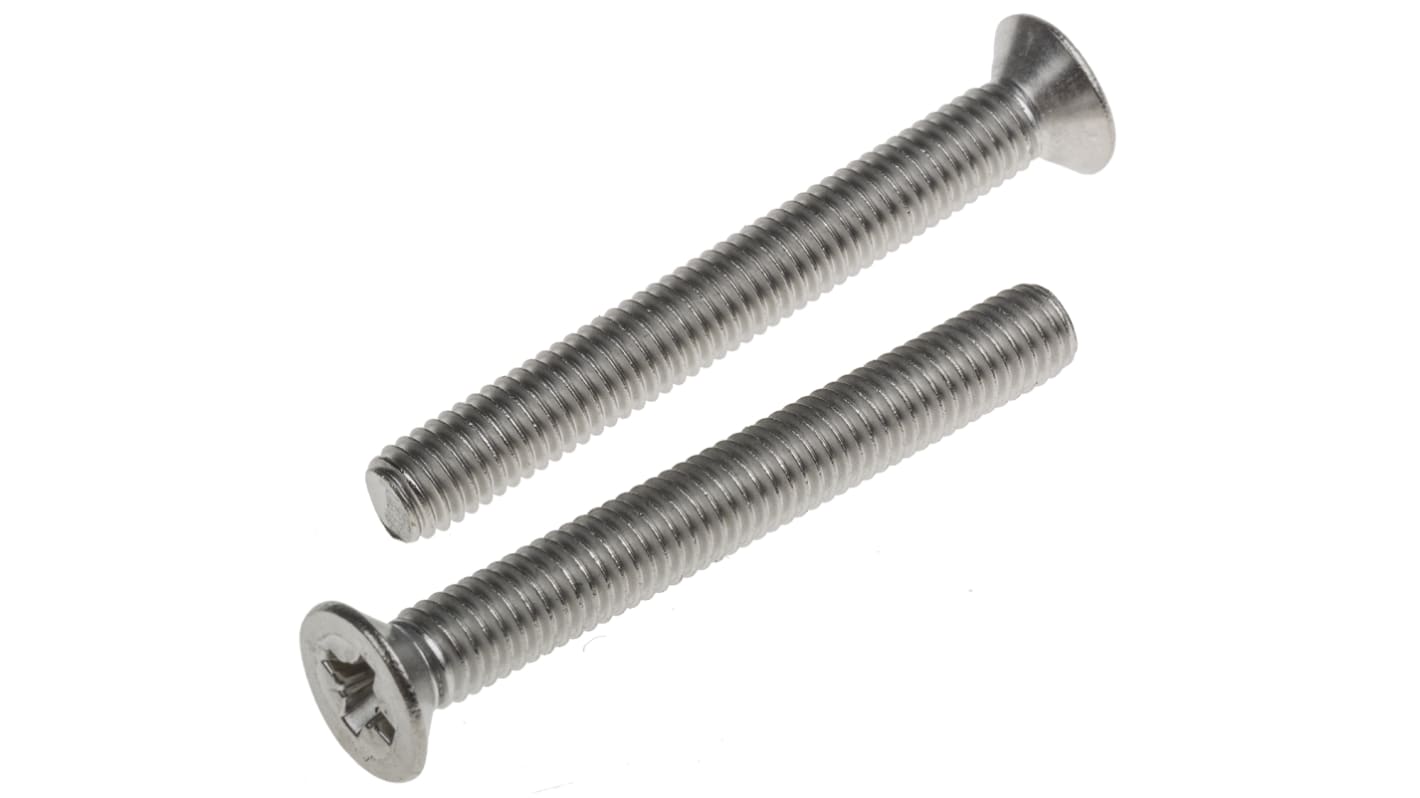 Śruby maszynowe M6 łeb z łbem stożkowym Stal nierdzewna długość 50.0mm skok 1.0mm