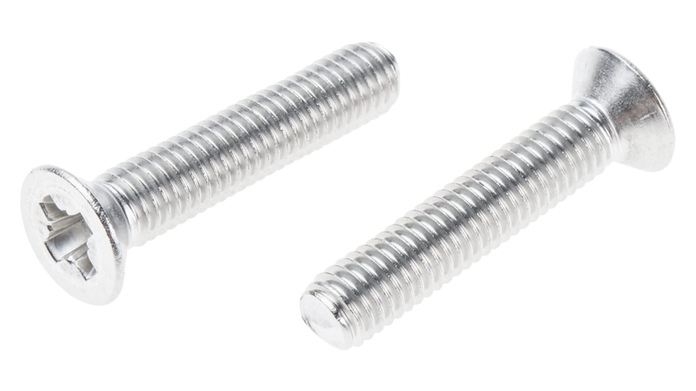 Śruby maszynowe M8 łeb z łbem stożkowym Stal nierdzewna długość 40.0mm skok 1.25mm