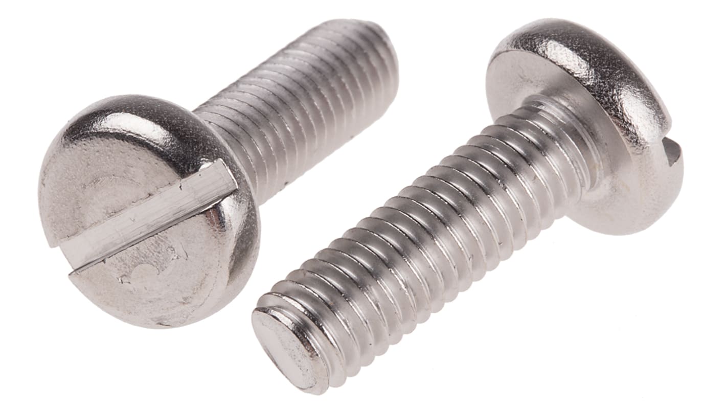 RS PRO Slot Pan A4 316 Stainless Steel Machine Screws DIN 85 x 25.0mm