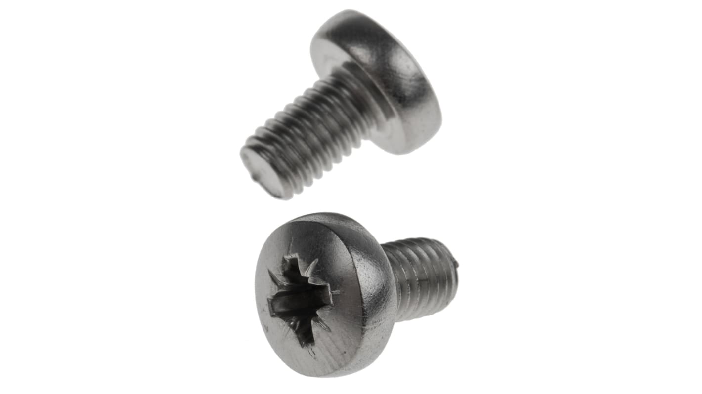 RS PRO Pozi Pan A4 316 Stainless Steel Machine Screws DIN 7985 x 8.0mm