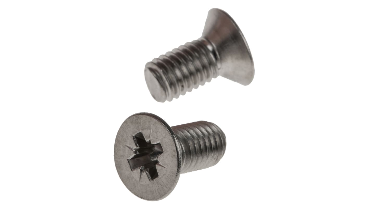 Śruby maszynowe M5 łeb z łbem stożkowym Stal nierdzewna długość 10.0mm skok 0.80mm