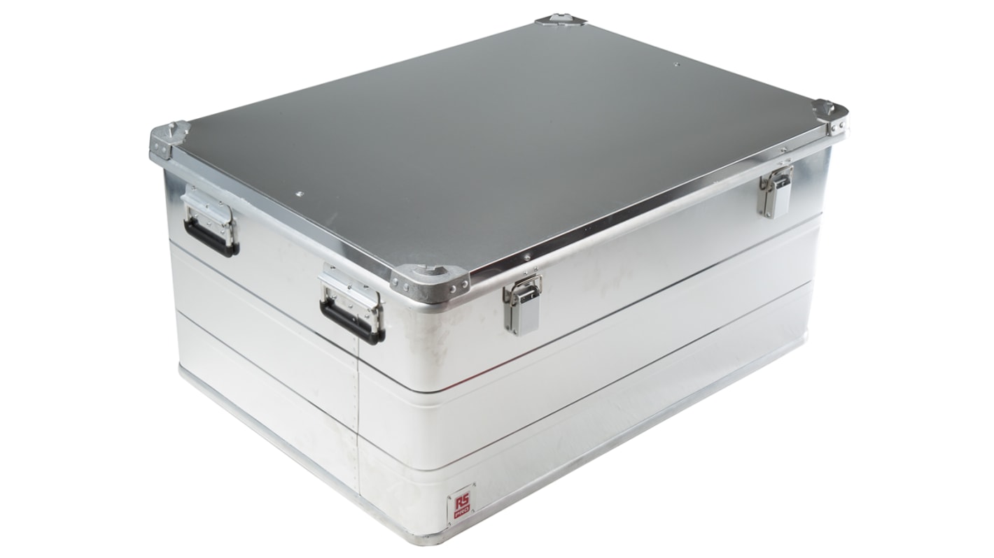RS PRO 铝航空箱, 防水, 外部480 x 930 x 675mm, 内部450 x 900 x 640mm, 带锁, 铝