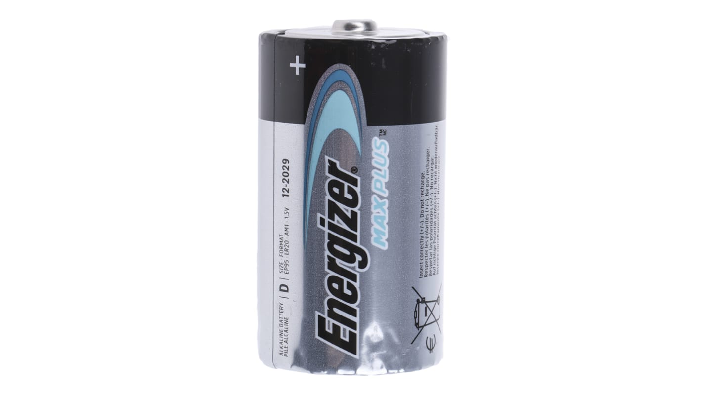 Energizer Energizer MAX PLUS 1.5V Alkaline, Zinc Manganese Dioxide D Batteries