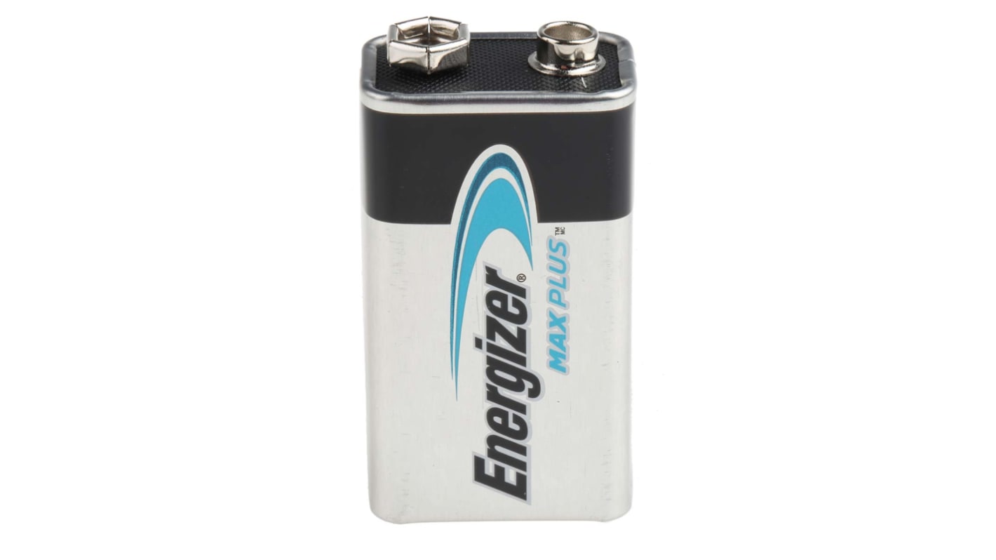 Pila 9V de Alcalina, dióxido de zinc-manganeso Energizer MAX PLUS