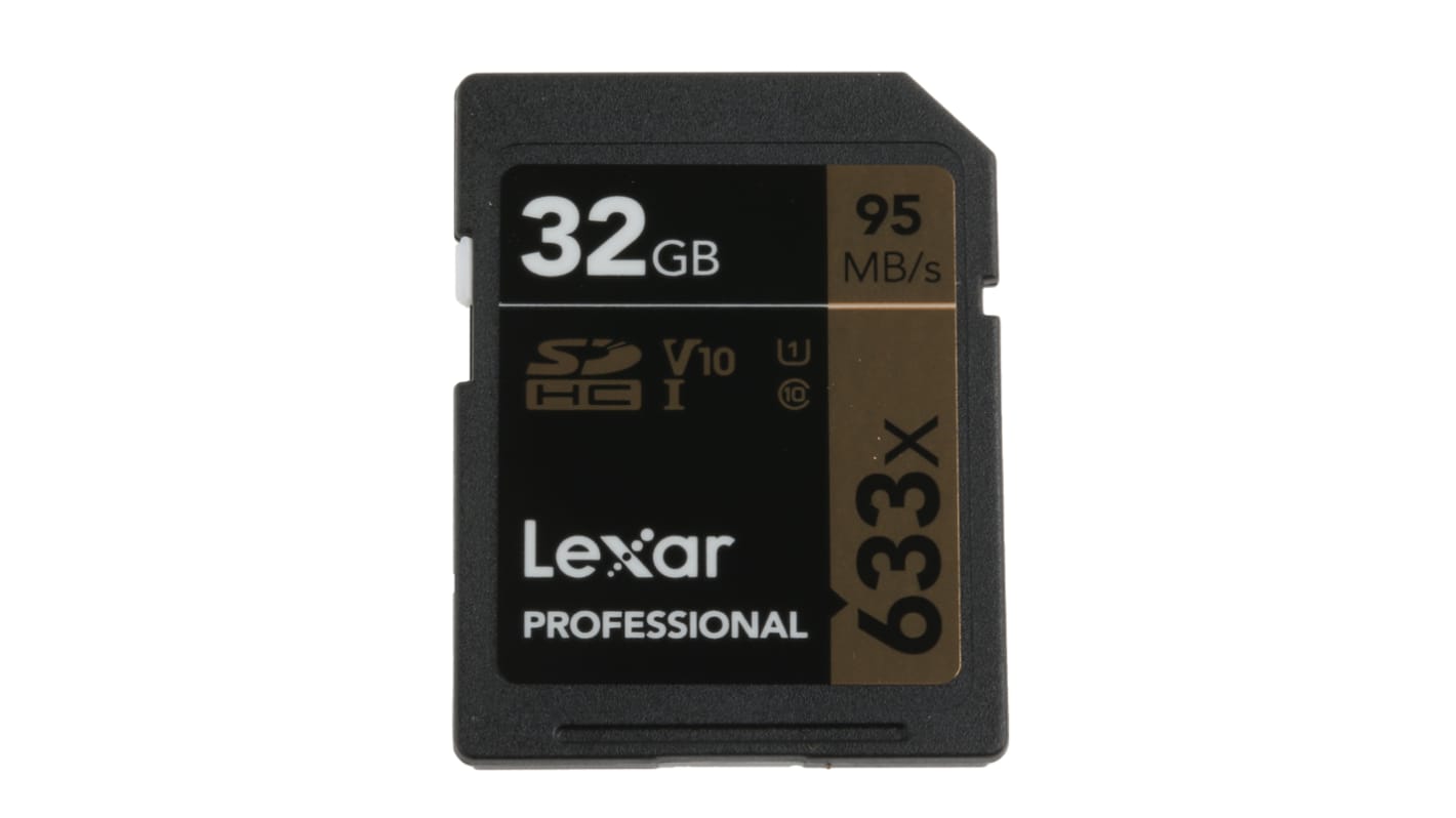 Lexar 32 GB SDHC卡, SLC, Class 10, 633x, -40 → +85°C, Professional系列