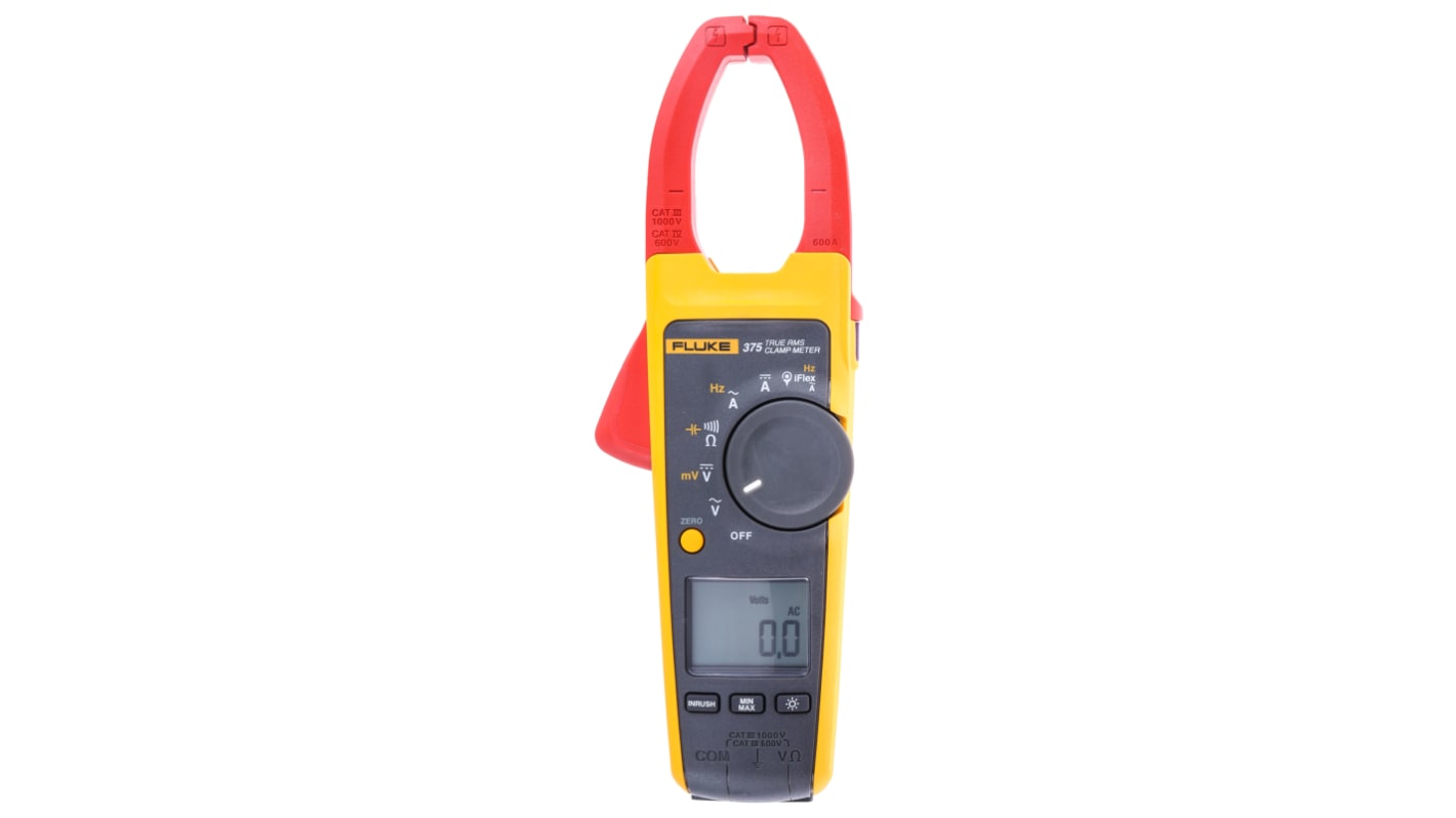 Fluke 375 Clamp Meter, 600A dc, Max Current 600A ac CAT III 1000 V, CAT IV 600 V