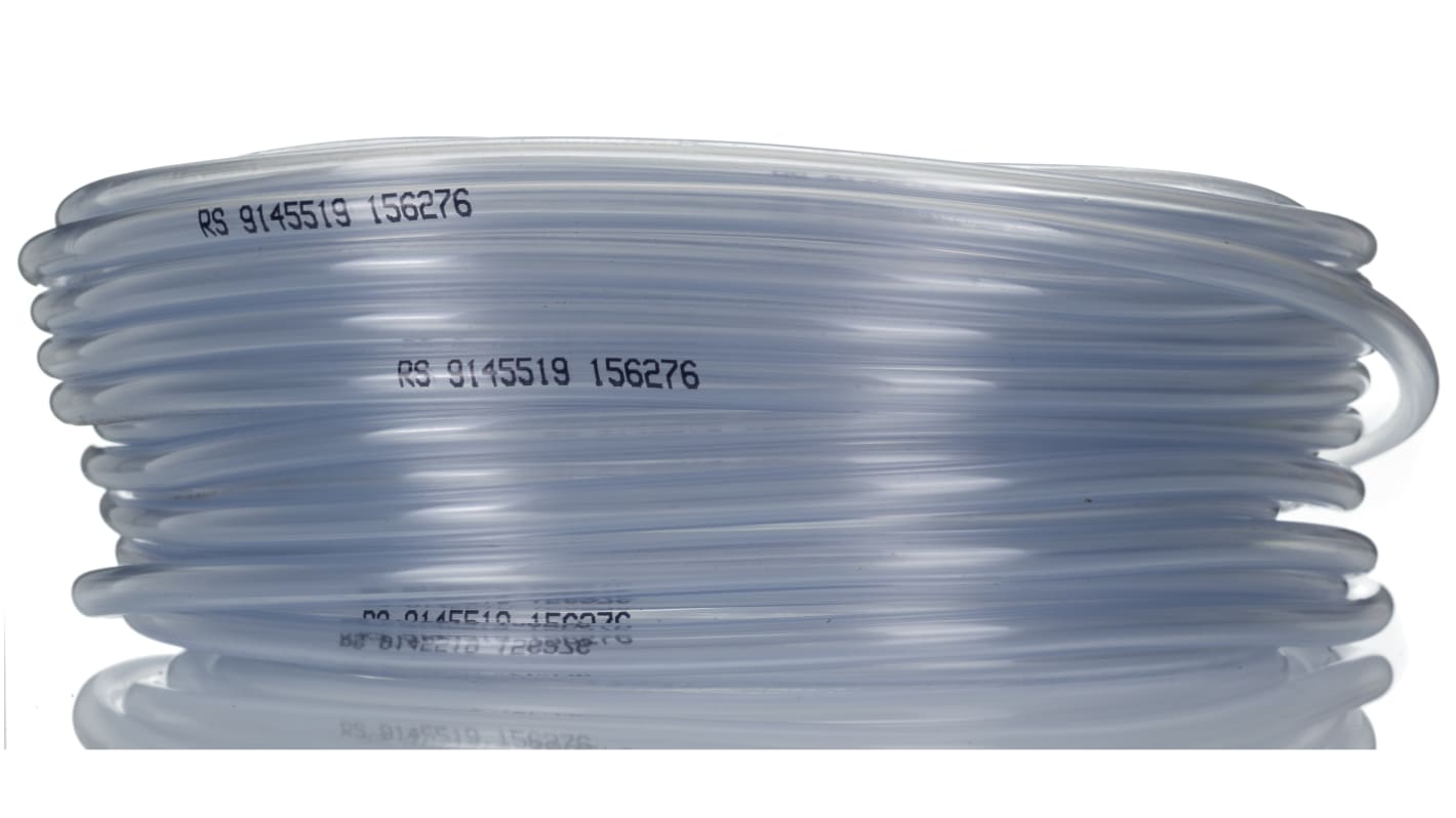 RS PRO PVC, Hose Pipe, 5mm ID, 8mm OD, Clear, 25m