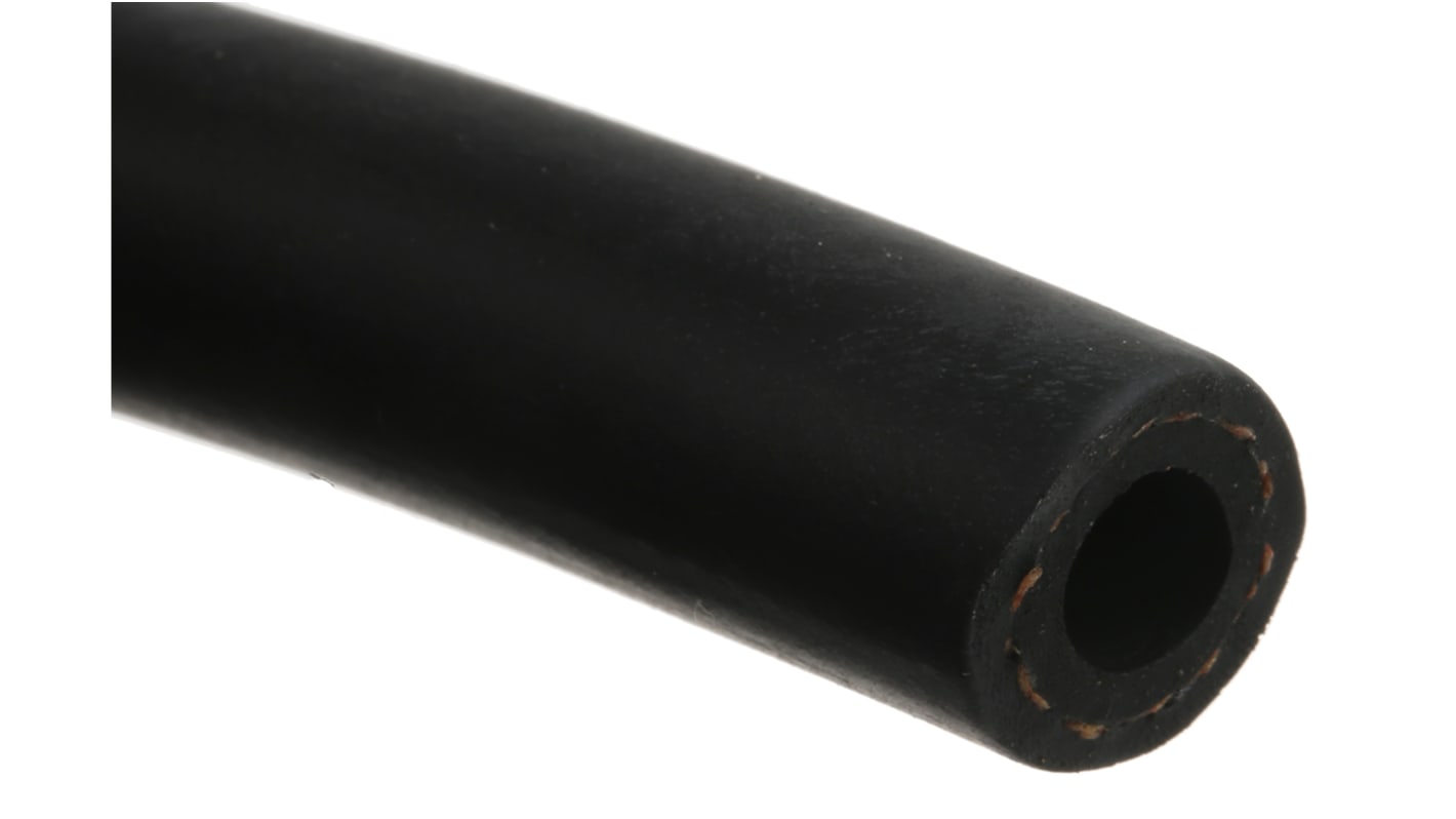 RS PRO NBR, Hose Pipe, 6mm ID, 12mm OD, Black, 25m