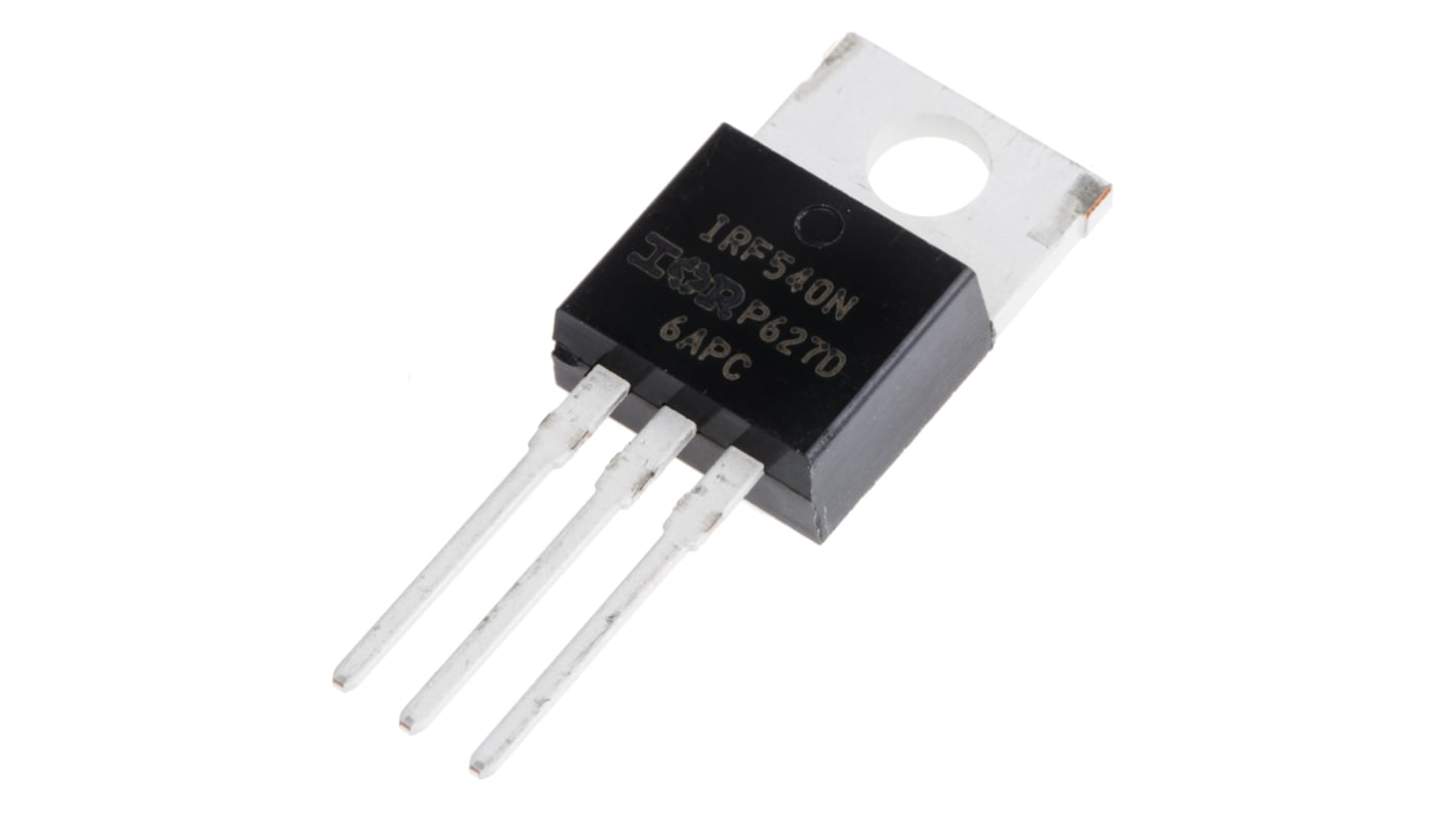 N-Channel MOSFET, 33 A, 100 V, 3-Pin TO-220AB Infineon IRF540NPBF