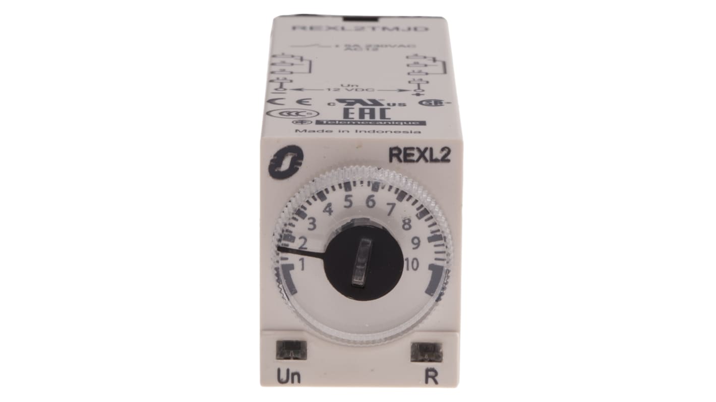 Schneider Electric Harmony Time Zeitrelais, Steckanschluss , 0.1 s → 100h, 12V dc, 2 Kont. Multifunktion
