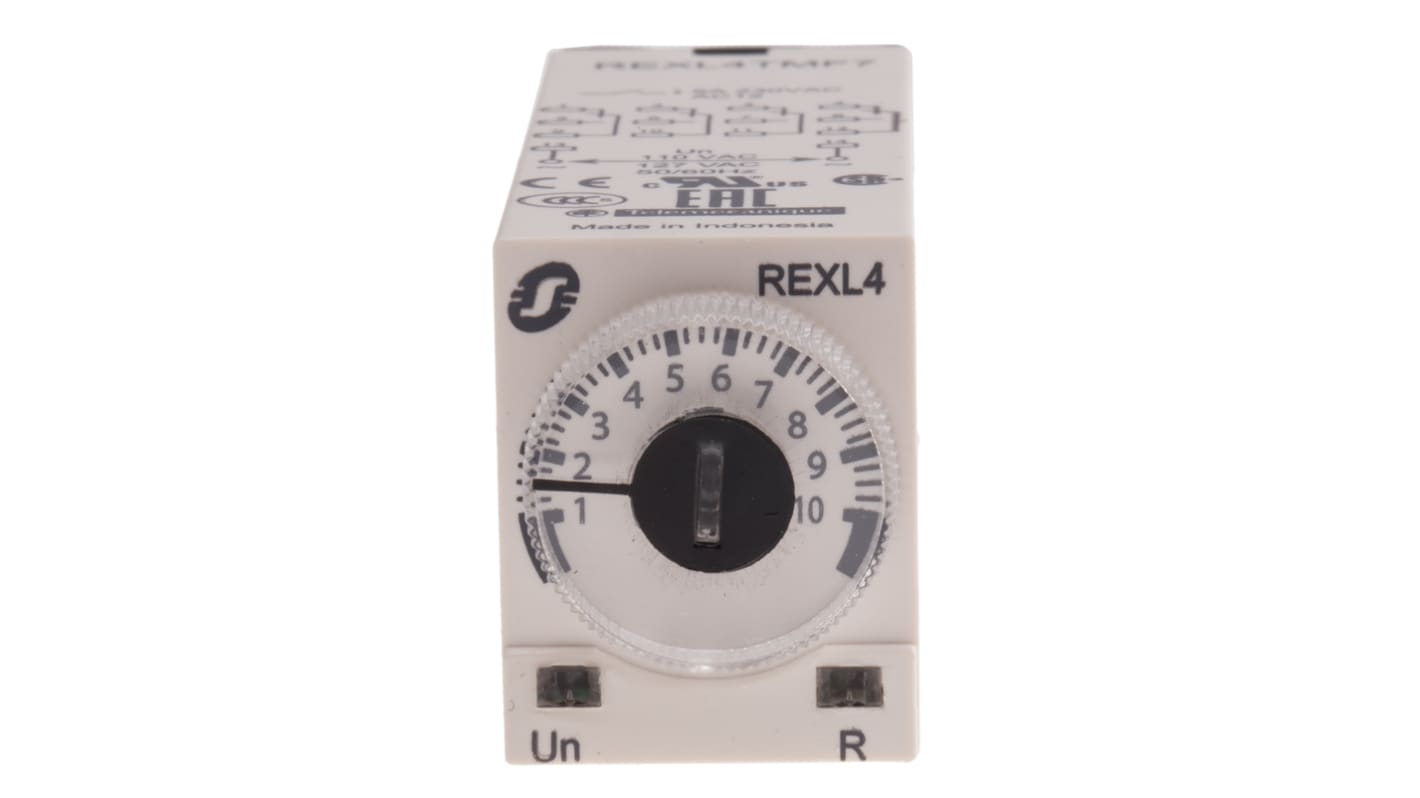 Schneider Electric Harmony Time Series Plug In Timer Relay, 110V ac, 4-Contact, 0.1 s → 100h