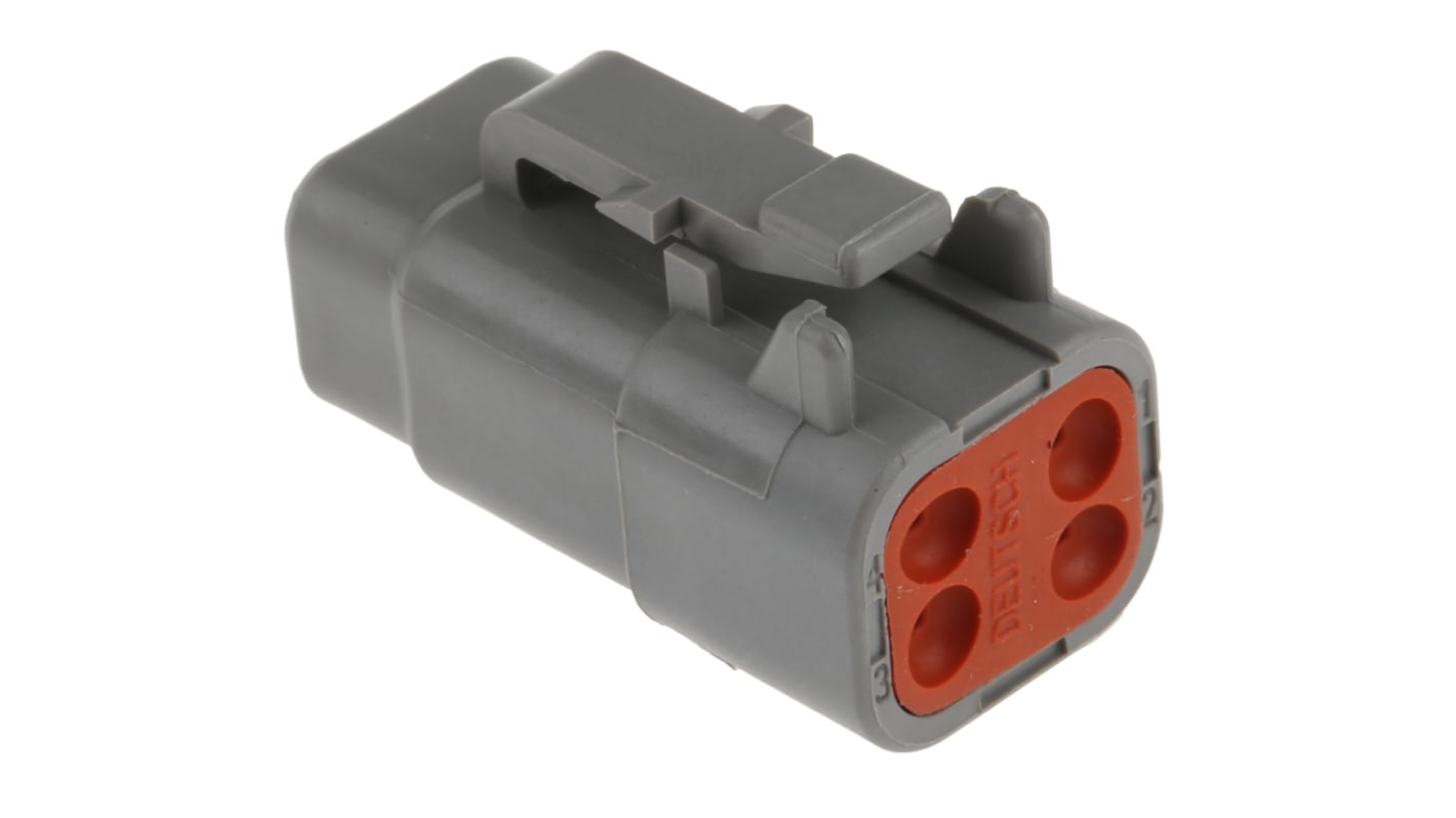 Deutsch, DTM Automotive Connector Plug Grey 4 Way DTM06-4S