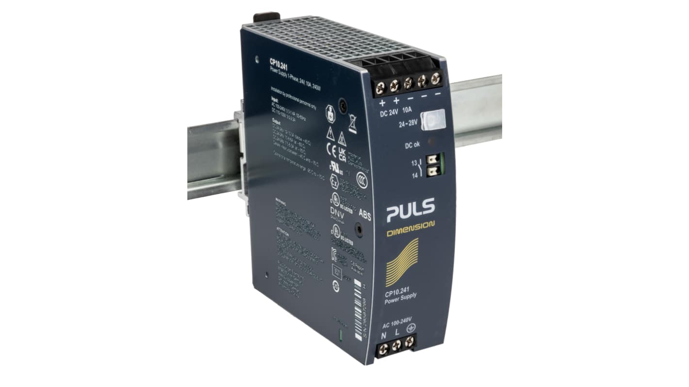 PULS DIMENSION DIN-Schienen Netzteil 24V dc / 10A 240W 100 → 240V ac