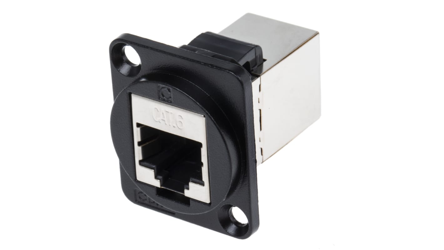 RS PRO RJ45馈通连接器, 网络耦合器, 2端口, Cat6网络, 箔屏蔽双绞线 (FTP)