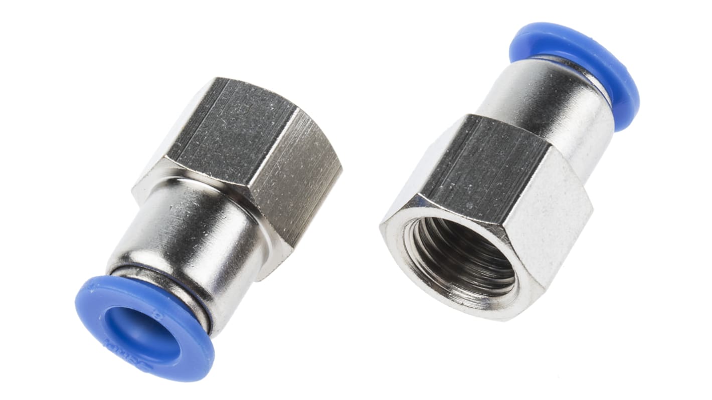 RS PRO Straight Threaded Adaptor, R 1/4 to Push In 8 mm, Threaded-to-Tube Connection Style