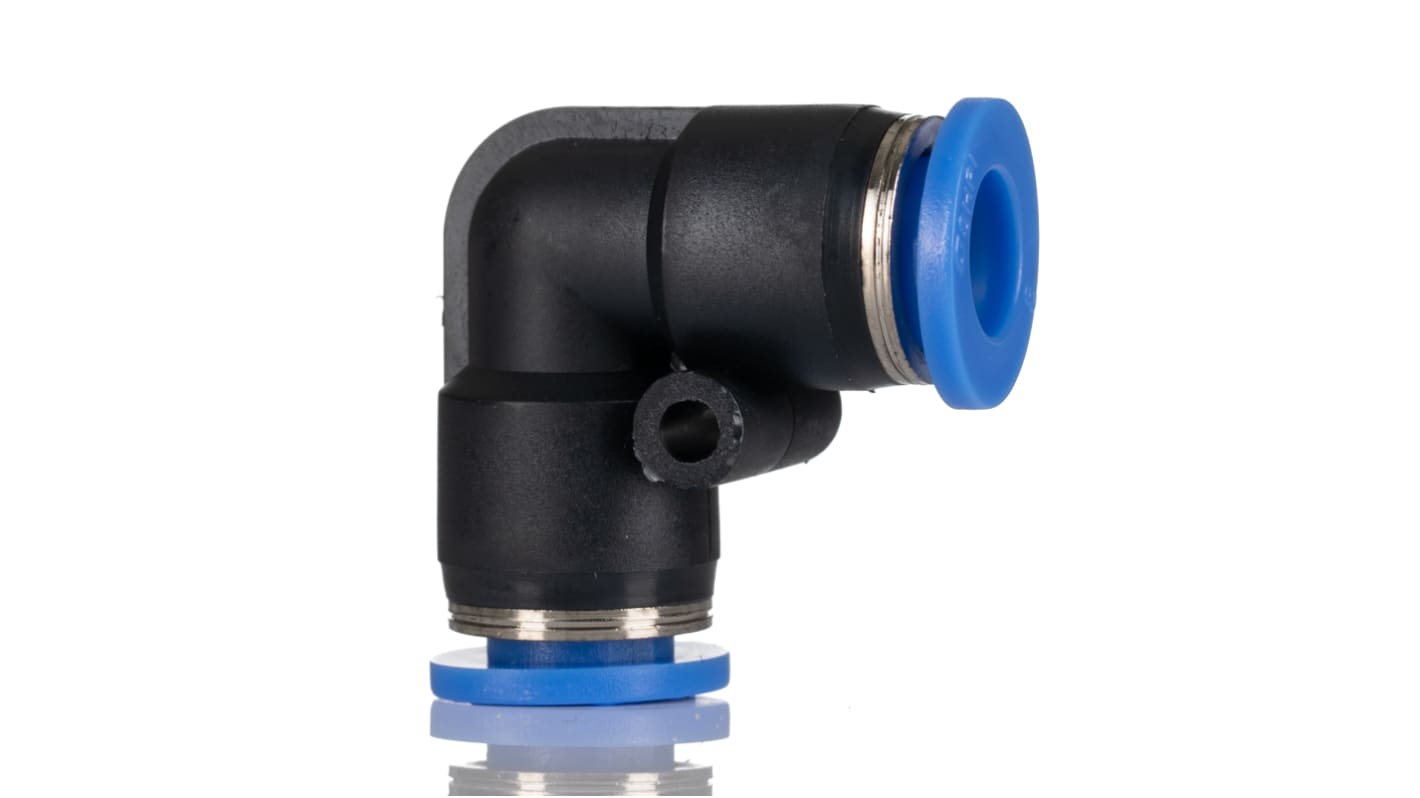 Adaptateur tube à tube coudé RS PRO vers Enfichable, 8 mm Enfichable, 8 mm