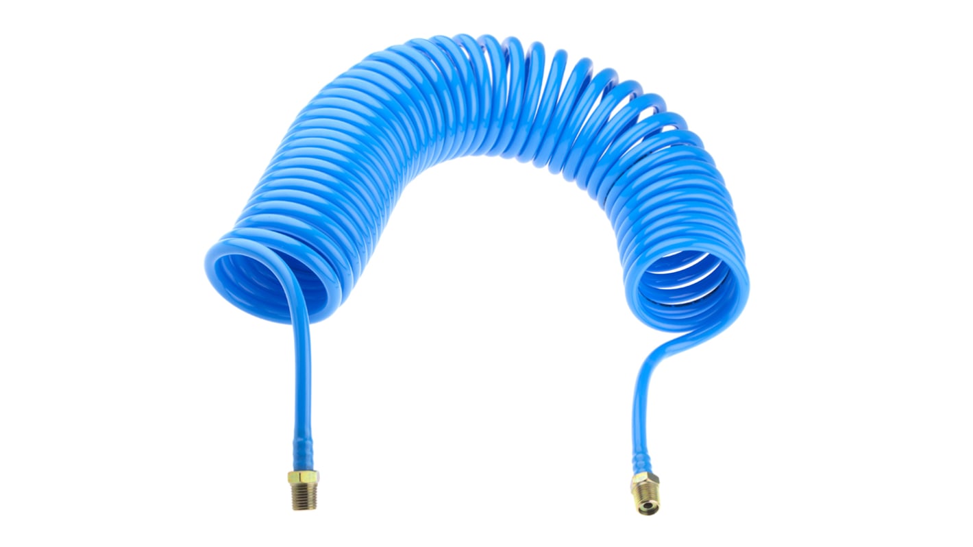 RS PRO 4m, Polyurethane Recoil Hose, with BSP 1/4" Male connector