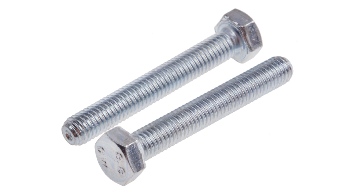 Śruba z łbem sześciokątnym gwint M5 35.0mm skok 0.80mm Stalowe Sześciokątny Powlekane jasnym cynkiem RS PRO