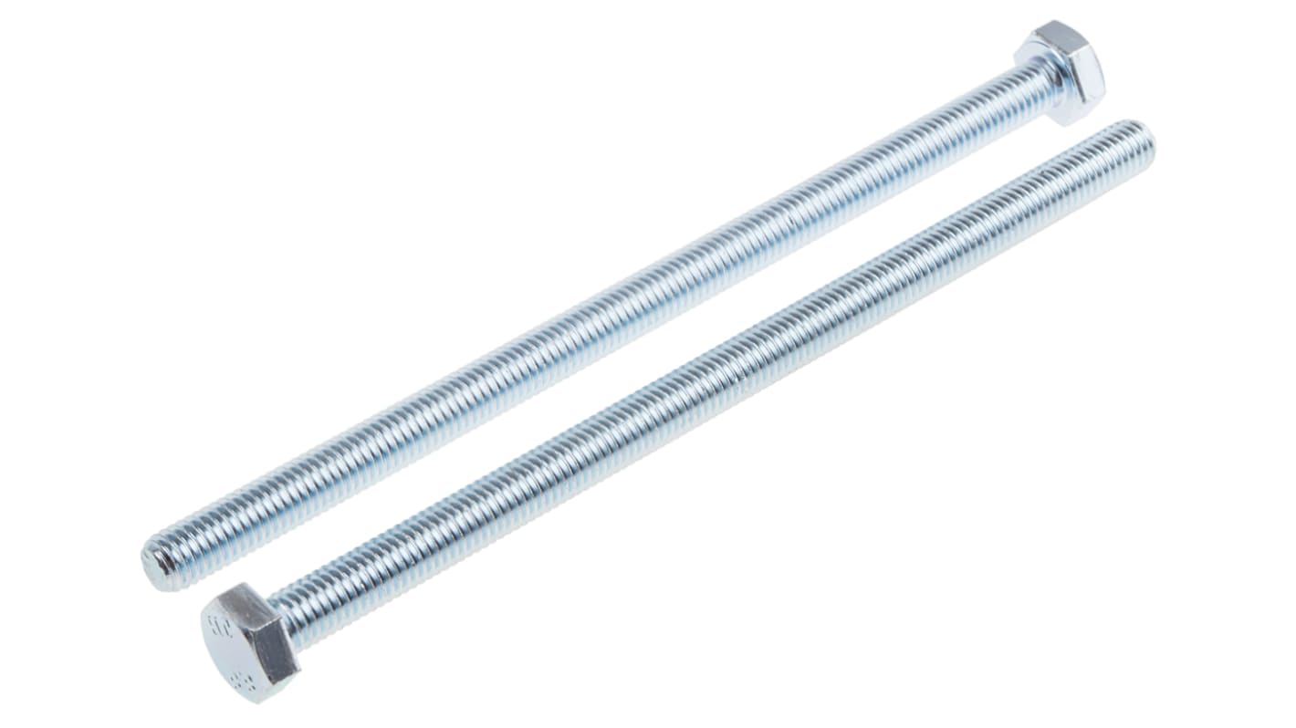RS PRO M8六角螺栓, 公制150.0mm长钢制, 亮镀锌表面, DIN 933标准