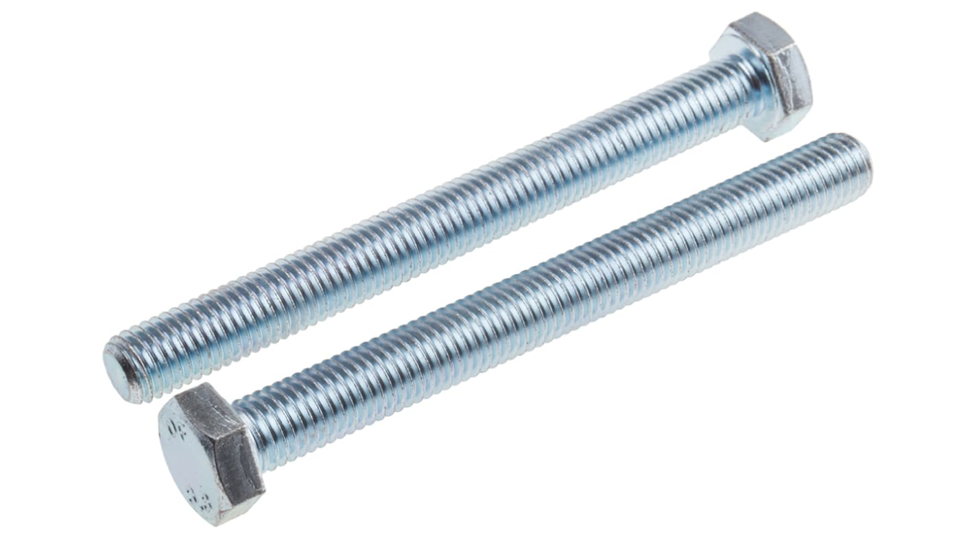 Śruba z łbem sześciokątnym gwint M12 120.0mm skok 1.75mm Stalowe Sześciokątny Powlekane jasnym cynkiem RS PRO