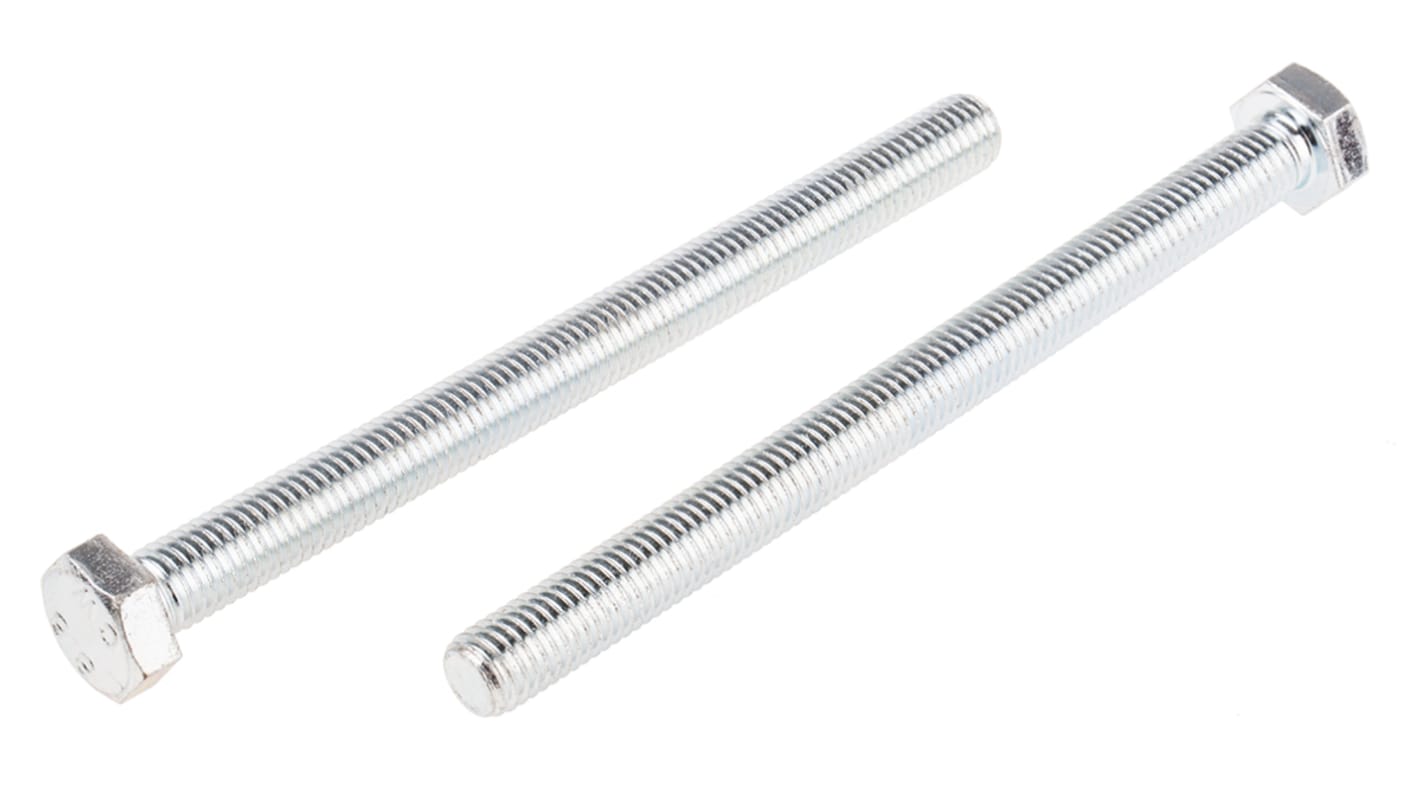 Śruba z łbem sześciokątnym gwint M12 150.0mm skok 1.75mm Stalowe Sześciokątny Powlekane jasnym cynkiem RS PRO