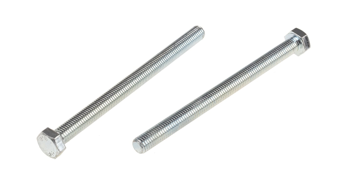 Śruba z łbem sześciokątnym gwint M12 160.0mm skok 1.75mm Stalowe Sześciokątny Powlekane jasnym cynkiem RS PRO