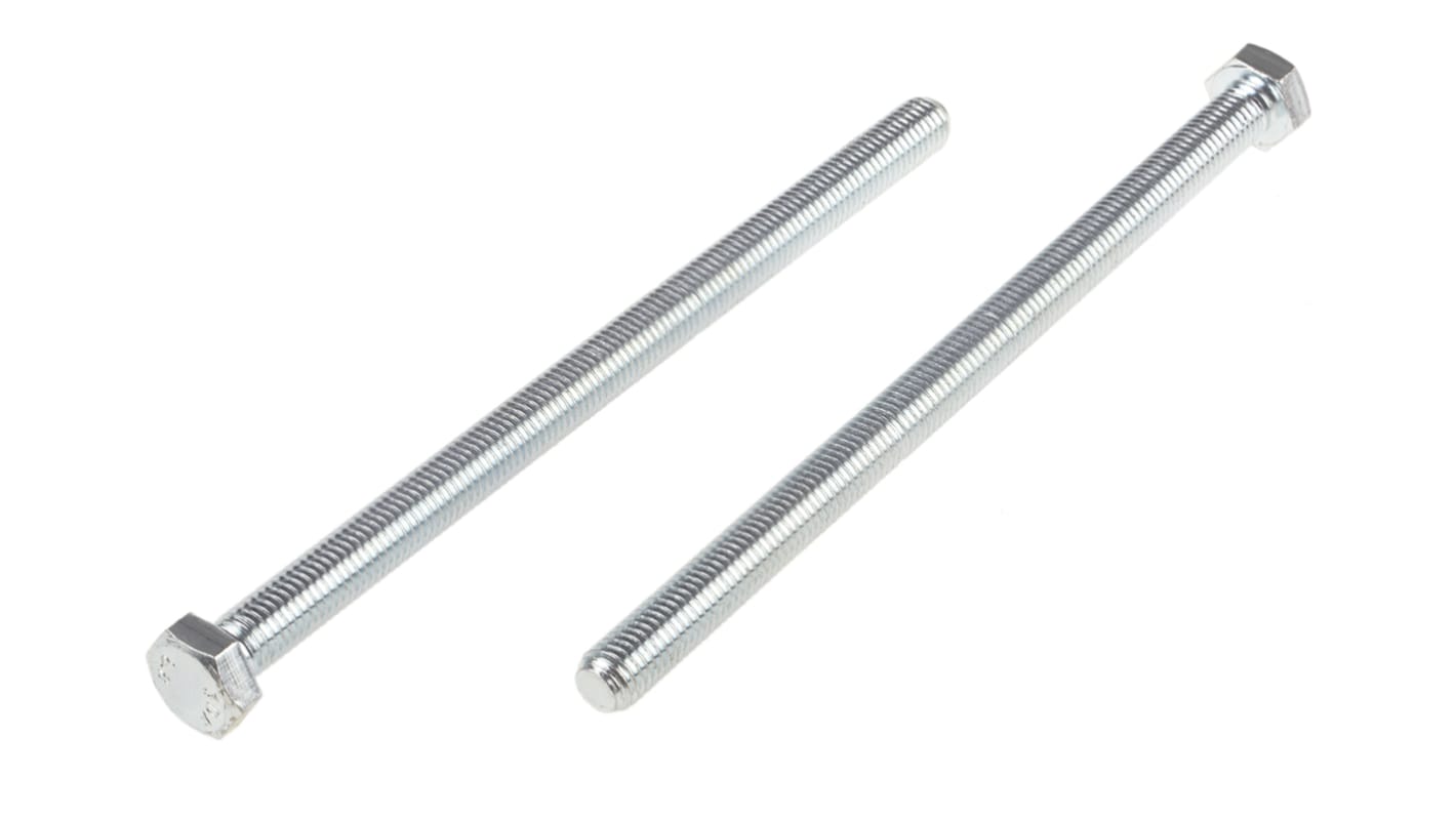Śruba z łbem sześciokątnym gwint M12 200.0mm skok 1.75mm Stalowe Sześciokątny Powlekane jasnym cynkiem RS PRO