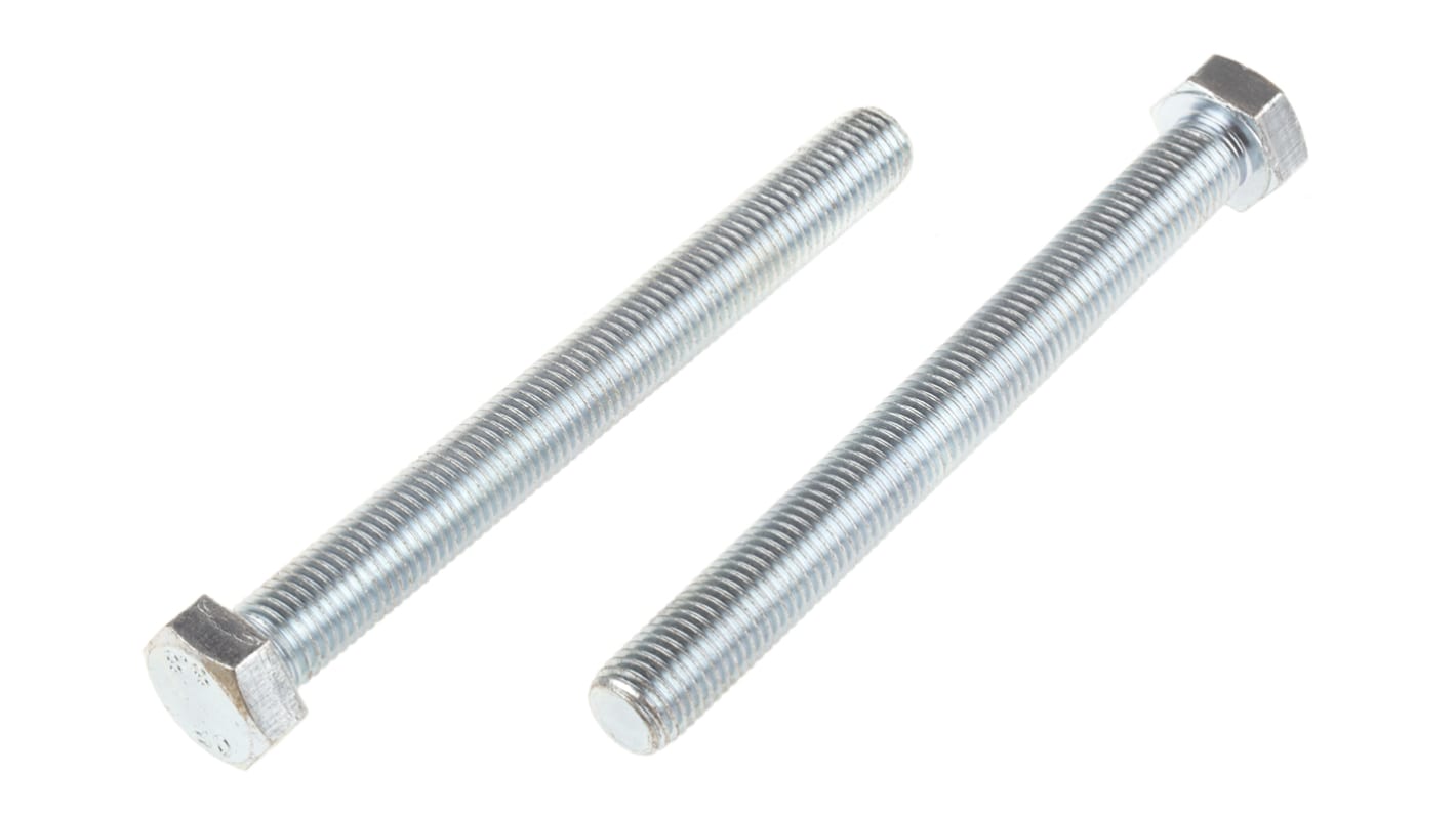 Śruba z łbem sześciokątnym gwint M16 150.0mm skok 2.0mm Stalowe Sześciokątny Powlekane jasnym cynkiem RS PRO