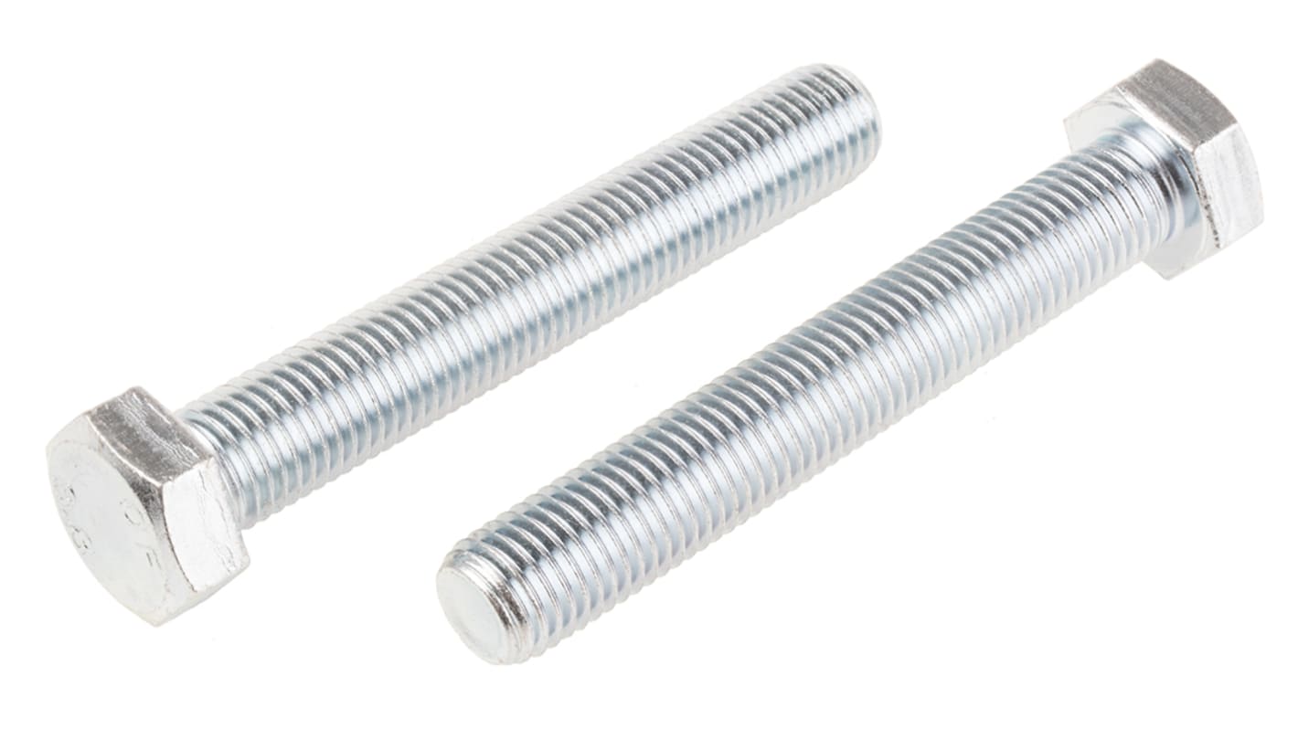 Śruba z łbem sześciokątnym gwint M20 130.0mm skok 2.50mm Stalowe Sześciokątny Powlekane jasnym cynkiem RS PRO