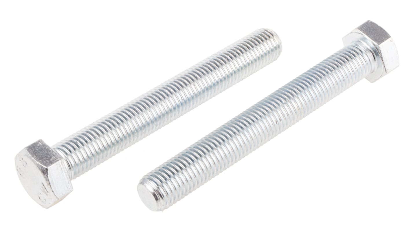 RS PRO Bright Zinc Plated Steel, Hex Bolt, M20 x 150.0mm