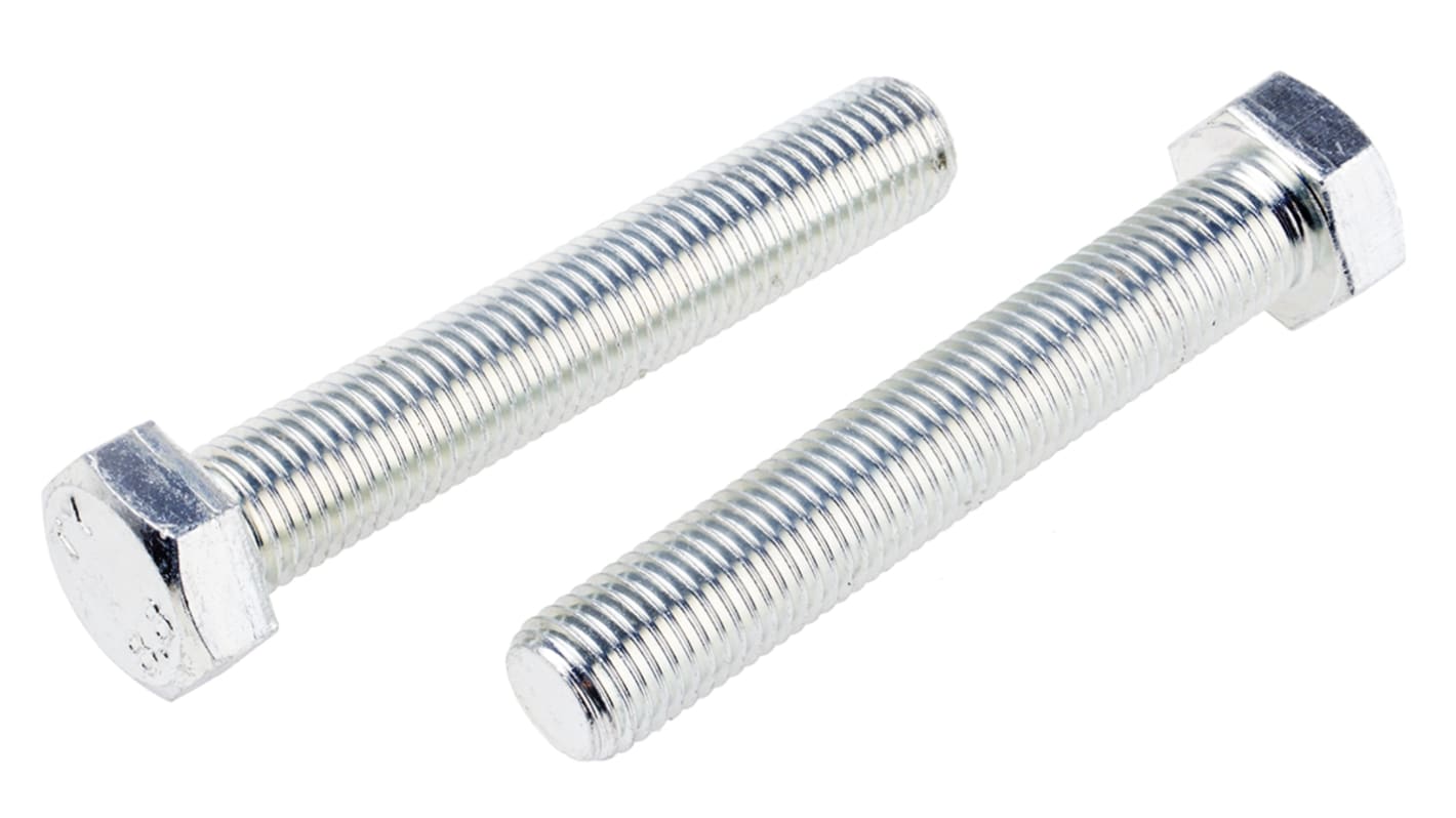Śruba z łbem sześciokątnym gwint M20 120.0mm skok 2.50mm Stalowe Sześciokątny Powlekane jasnym cynkiem RS PRO