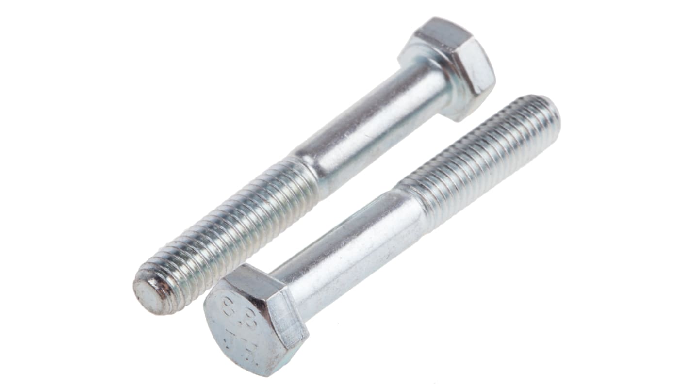 Śruba z łbem sześciokątnym gwint M5 35.0mm skok 0.80mm Stalowe Sześciokątny Powlekane jasnym cynkiem RS PRO
