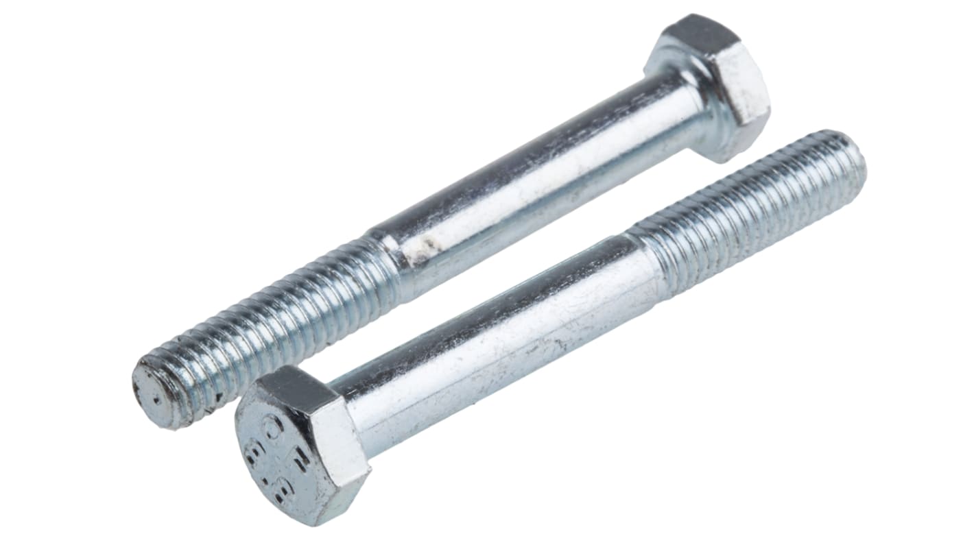 Śruba z łbem sześciokątnym gwint M5 40.0mm skok 0.80mm Stalowe Sześciokątny Powlekane jasnym cynkiem RS PRO