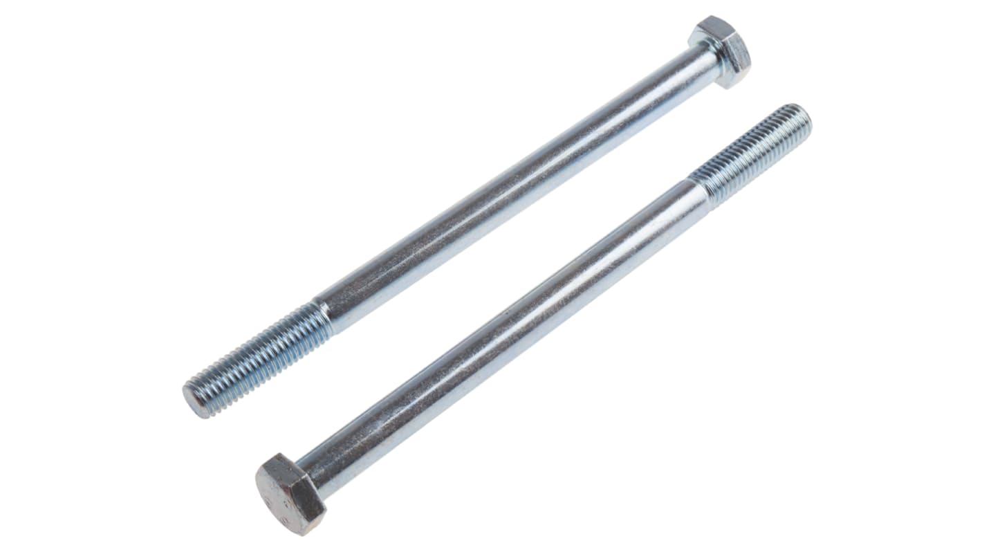Śruba z łbem sześciokątnym gwint M12 160.0mm skok 1.75mm Stalowe Sześciokątny Powlekane jasnym cynkiem RS PRO