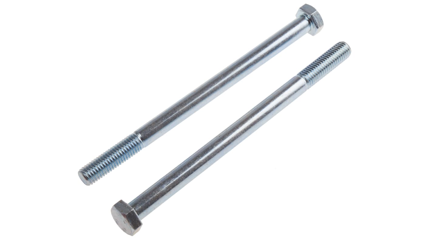 Śruba z łbem sześciokątnym gwint M12 180.0mm skok 1.75mm Stalowe Sześciokątny Powlekane jasnym cynkiem RS PRO