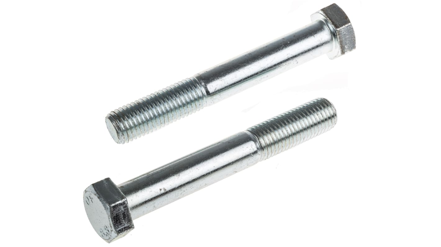 Śruba z łbem sześciokątnym gwint M20 140.0mm skok 2.50mm Stalowe Sześciokątny Powlekane jasnym cynkiem RS PRO