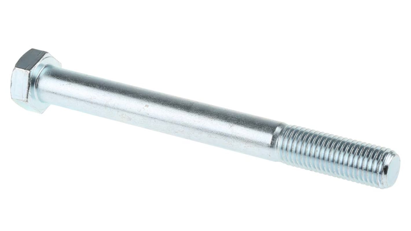 RS PRO Bright Zinc Plated Steel Hex, Hex Bolt, M20 x 200mm