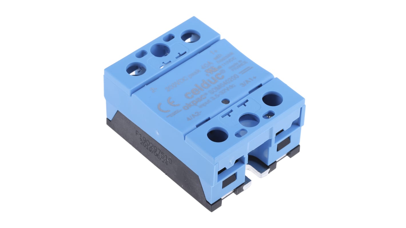 Celduc SOM Series Solid State Relay, 40 A Load, Panel Mount, 110 V dc Load, 32 V dc Control