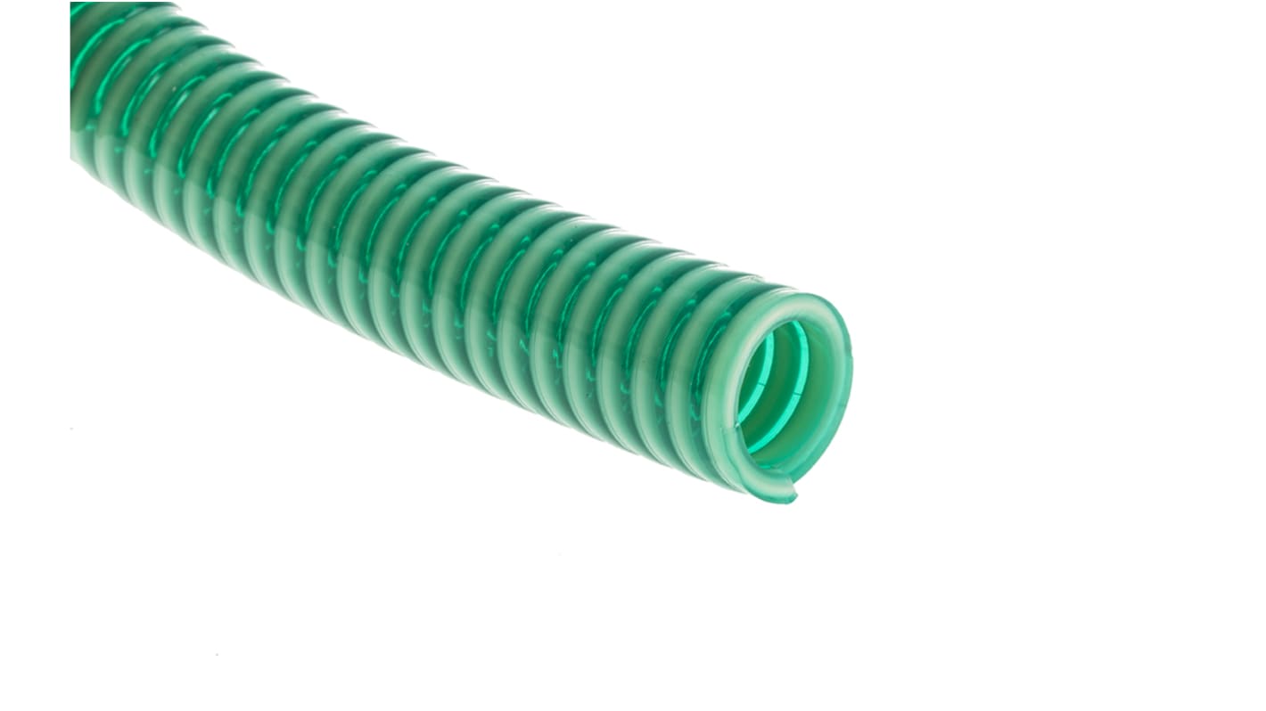 RS PRO PVC, Hose Pipe, 19mm ID, 25.6mm OD, Green, 10m