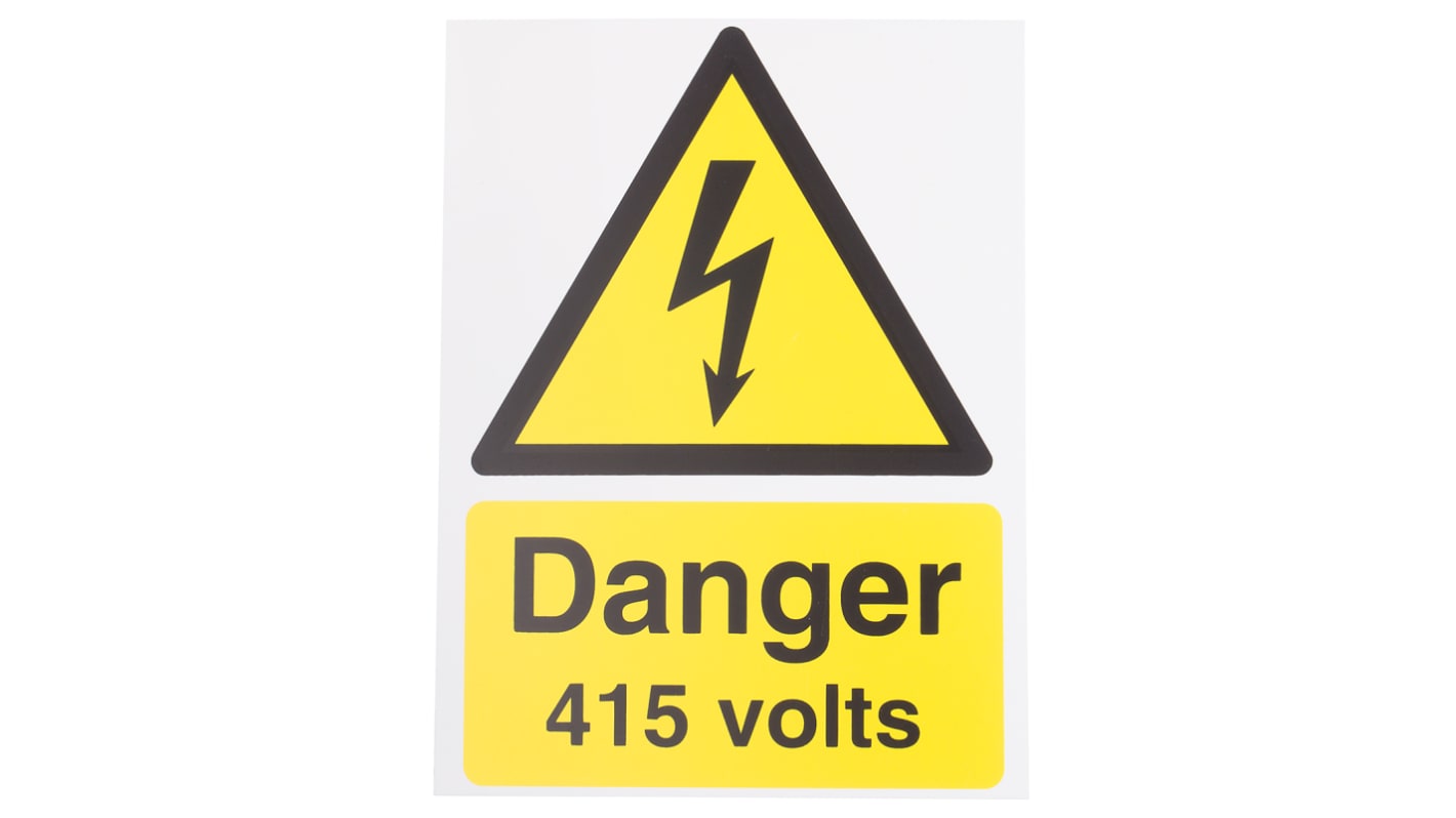 RS PRO Electrical Hazard Warning Sign (English)